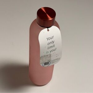 Fuelmate Pink Frosted Motivational Time Stamp Water Bottle with Copper Lid NWT